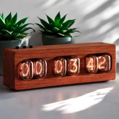 Horloge Nixie Bois - Objet Scientifique - Science Labs
