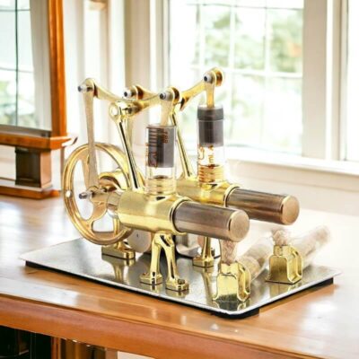 Moteur Stirling Puissant double cylindres - Objet Scientifique - Science Labs