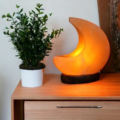 Lampe Pierre de Sel Originale en Forme de Lune