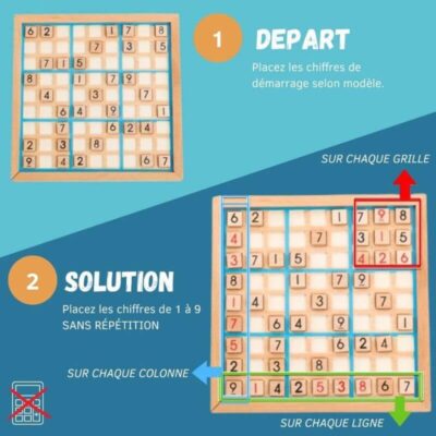 Jeu de société Sudoku en Bois