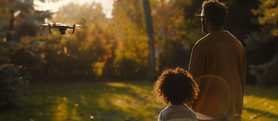 Enfant qui pilote un drone