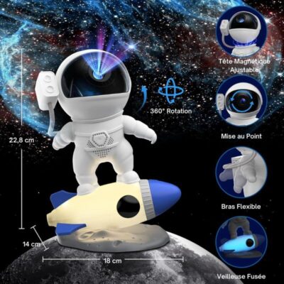Robot Cosmonaute Projecteur Galaxie