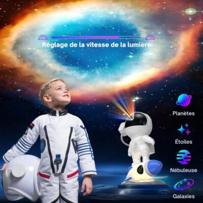 Robot Cosmonaute Projecteur Galaxie