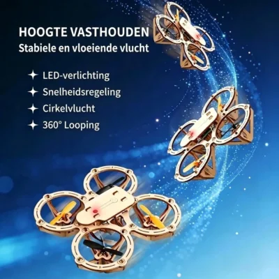 Houten drone bouwpakket met afstandsbediening
