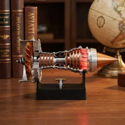 Straalmotor model TR900 turbofan in doorsnede