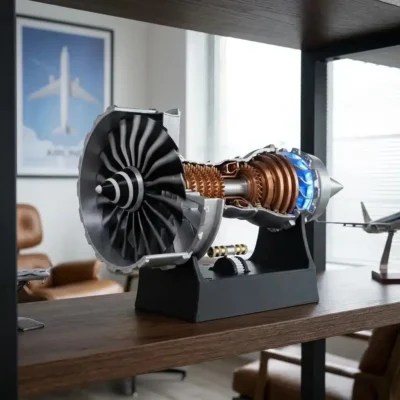 Straalmotor model TR900 turbofan in doorsnede