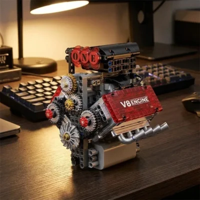 V8 motor model met transparante cilinderkop (478 delen)