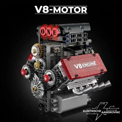 V8 motor model met transparante cilinderkop (478 delen)