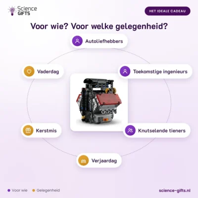 V8 motor model met transparante kop