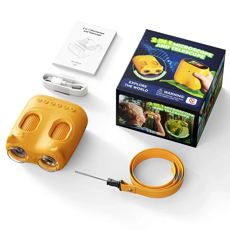 Verrekijker kind 2-in-1 met microscoop en scherm