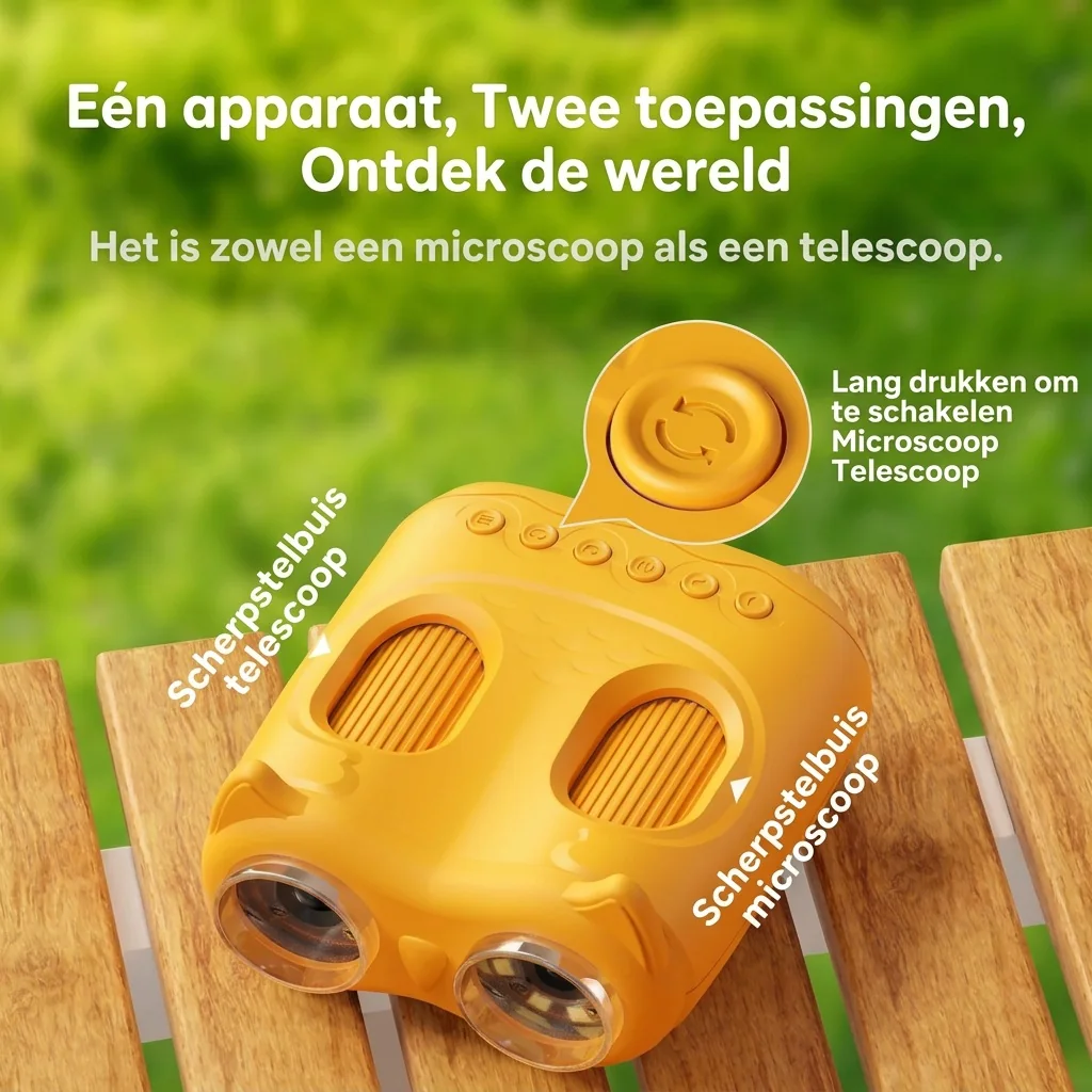 Verrekijker kind 2-in-1 met microscoop en scherm