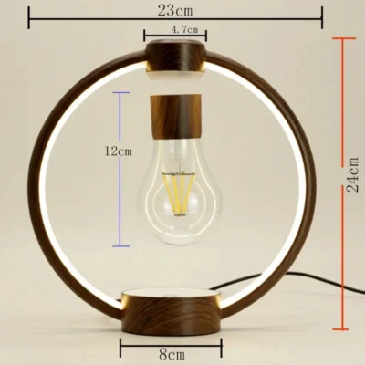 Zwevende lamp met lichtring en filamentlamp