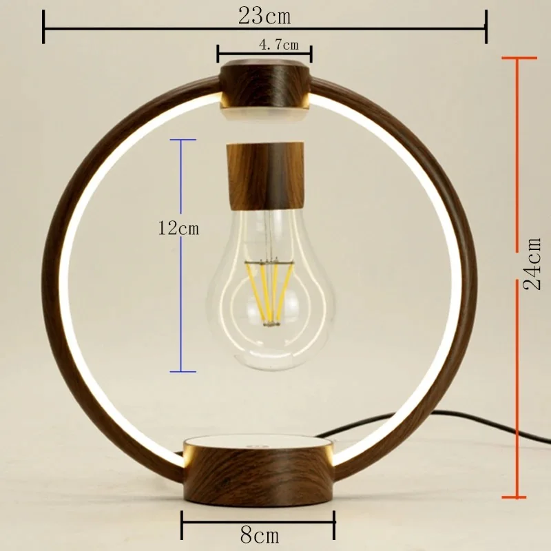 Zwevende lamp met lichtring en filamentlamp