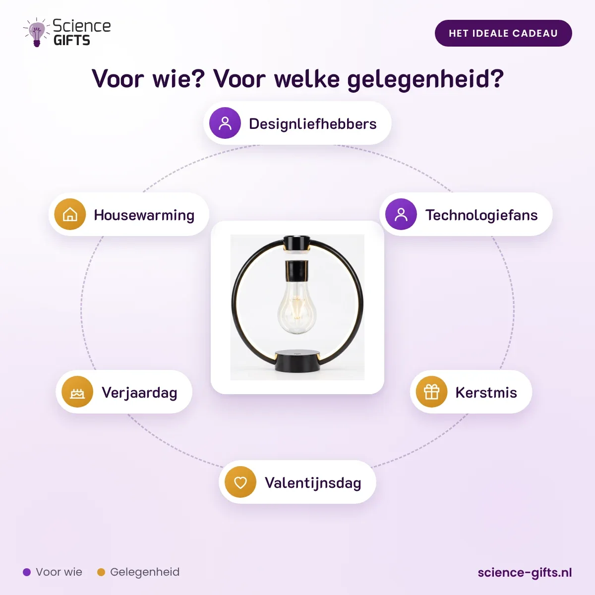 Zwevende lamp met lichtring
